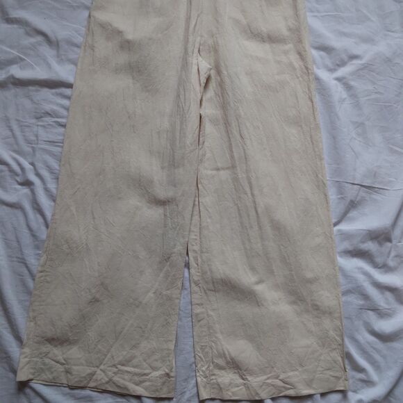 Madewell Linen Blend Jumpsuit Romper Button Front Ivory Boho Womens Size 0 - Picture 13 of 13